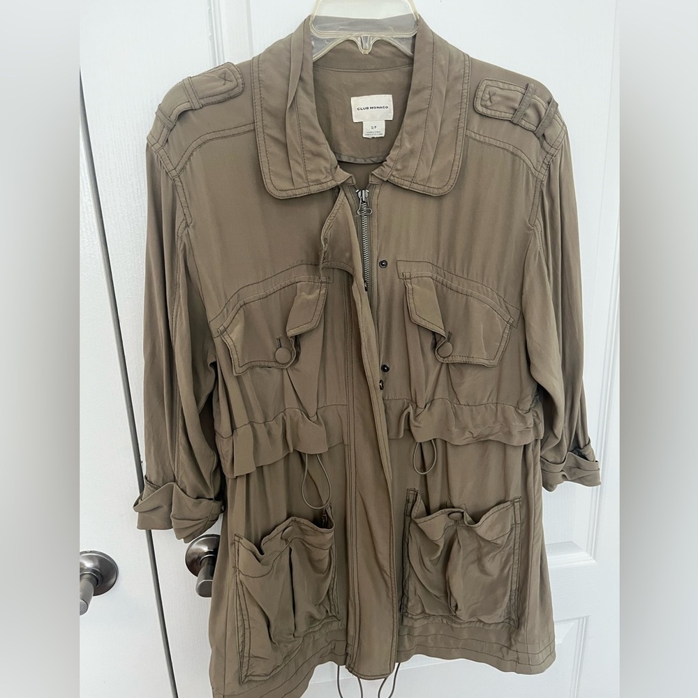 Club Monaco Utility Silk Jacket - size Small